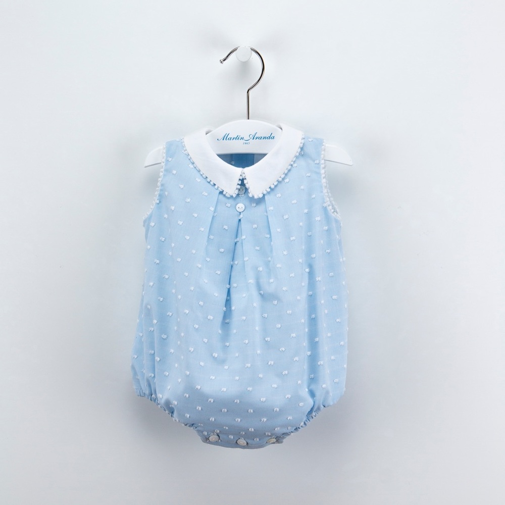 Playsuit blue and white dots